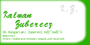 kalman zuberecz business card